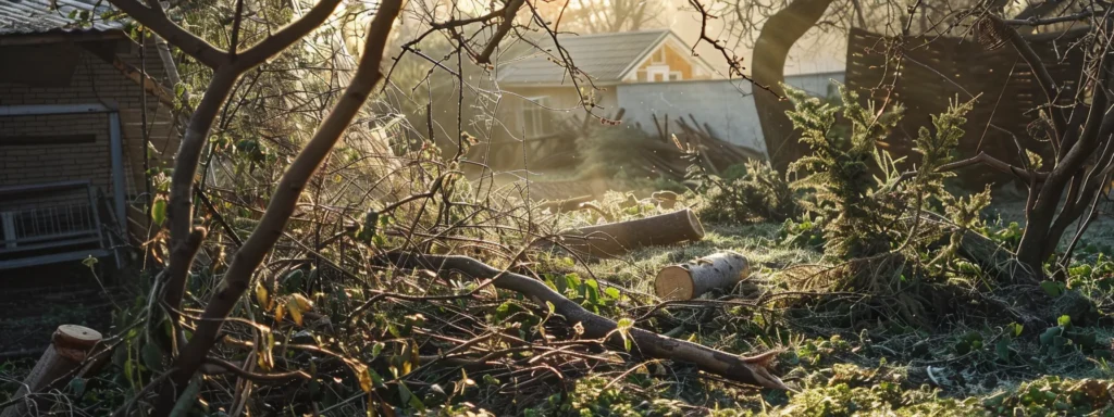 a garden filled with various sizes of branches being effortlessly trimmed by a range of pole chainsaws.